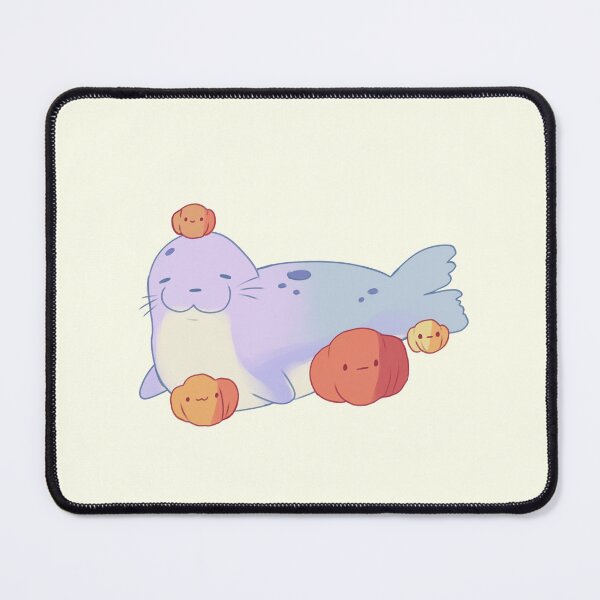 Item preview, Seal and pumpkins illustration designed and sold by Mayarart.