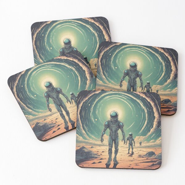 Item preview, Extraterrestrial Stroll Aliens Walking in Space designed and sold by PatternXS.