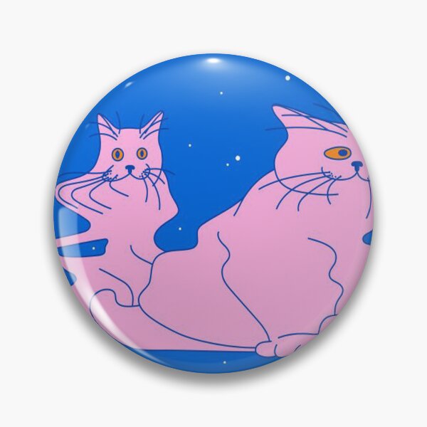 Artikelvorschau, Allmähliche Klarheit: Fünf rosa Katzen auf blauem Hintergrund entworfen und verkauft von BeniSof.