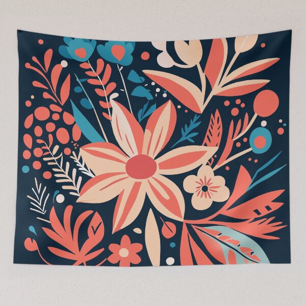 Item preview, Colorful Scandinavian flowers designed and sold by OtterFactory.