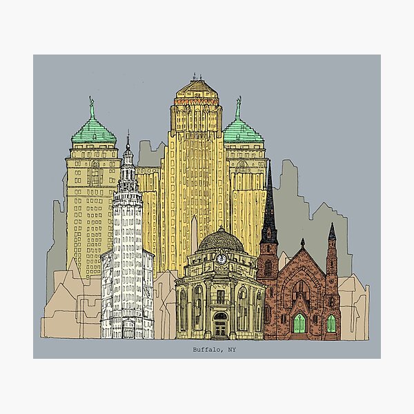 Buffalo Skyline Photographic Print