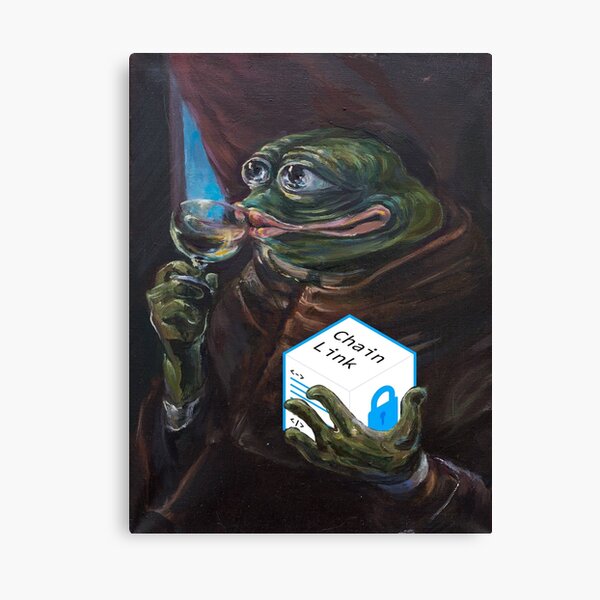 Item preview, Oil Canvas Pepe Holding Chainlink designed and sold by HODL Apparels.