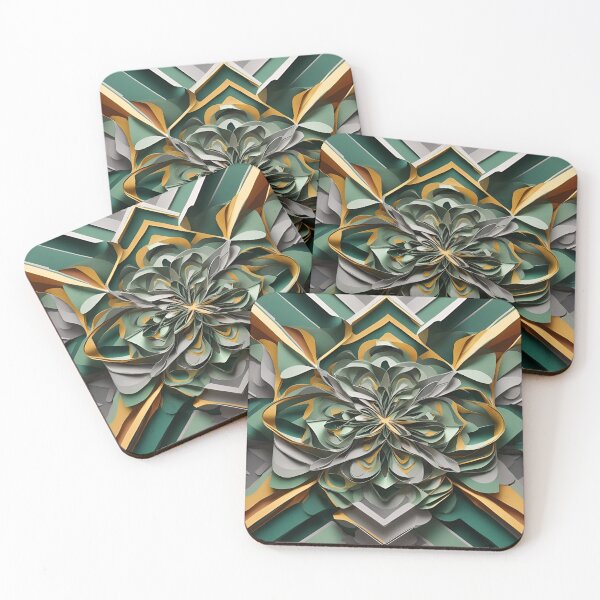 Item preview, Green Golden Abstract Pattern designed and sold by AiArtNovi.