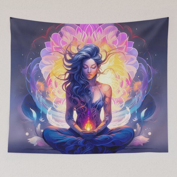 Item preview, Goddess of the Sacred and Divine Feminine, Divine Yoni - spiritual art spirituality divine feminine well-being portrait illustration drawing designed and sold by LvSoulCreations.