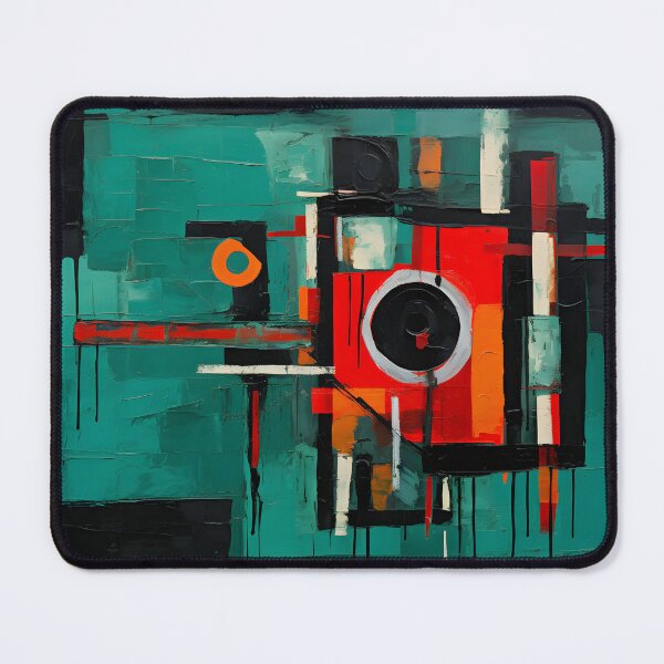 Item preview, Emerald Elegance- Fauvist Rhapsody with the Black Key in Vibrant Hues, Tondo, Strip Painting, Primitivist Flourish designed and sold by OlfactoART Studio.
