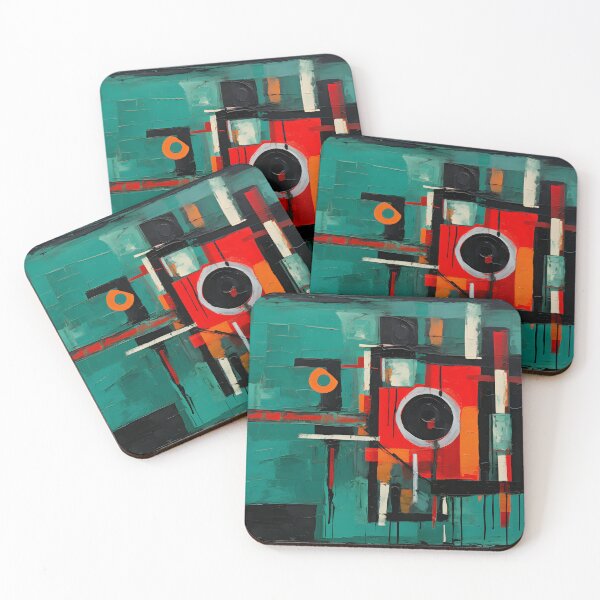 Item preview, Emerald Elegance- Fauvist Rhapsody with the Black Key in Vibrant Hues, Tondo, Strip Painting, Primitivist Flourish designed and sold by OlfactoART Studio.