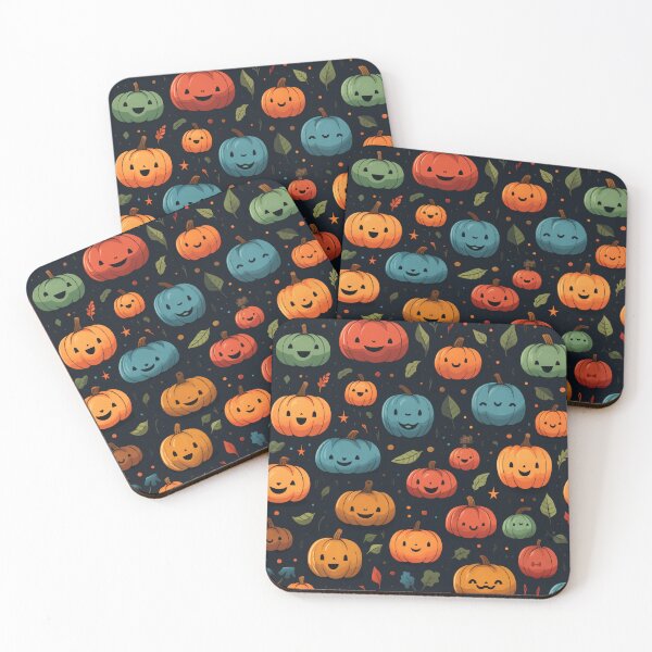 Item preview, Pumpkins with Faces on a Black Background Seamless Pattern designed and sold by overheadclick.