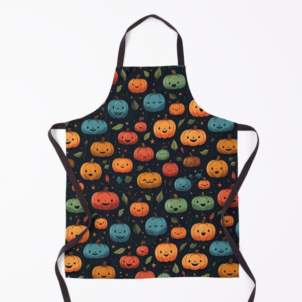 Item preview, Pumpkins with Faces on a Black Background Seamless Pattern designed and sold by overheadclick.
