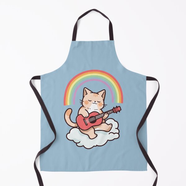 Item preview, Rainbow Cat Ukulele on Clouds - It's Gonna Be Uke designed and sold by lunaticbear.