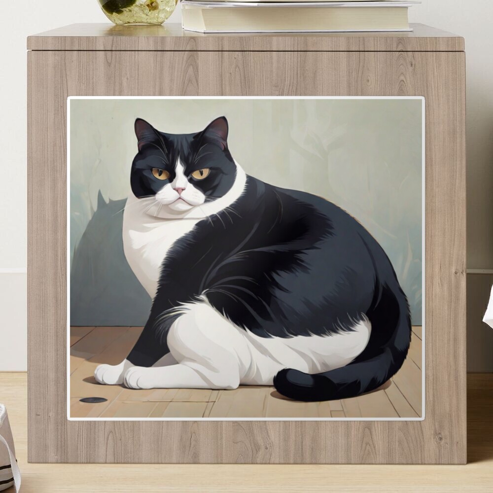 Fat Black and White Cat