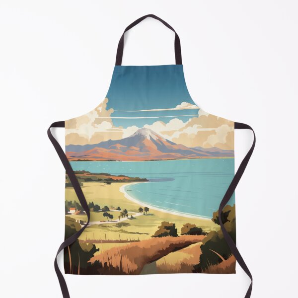 Item preview, A Vintage Travel Illustration of Lake Taupo - New Zealand designed and sold by GoodOldVintage.