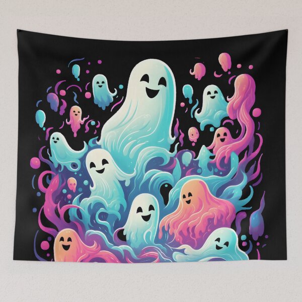 Item preview, Colorful Spooky Ghosts (Halloween Vibes) designed and sold by PixSellerShop.