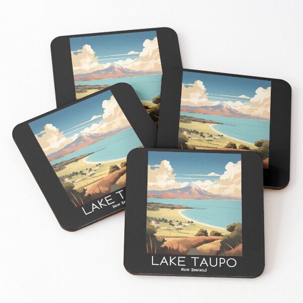 Item preview, A Vintage Travel Illustration of Lake Taupo - New Zealand  designed and sold by GoodOldVintage.