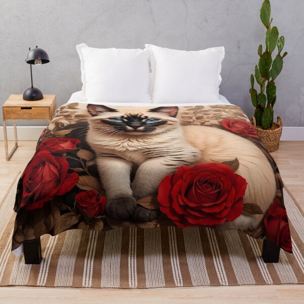 Item preview, cat with red roses designed and sold by InnovaDigital.