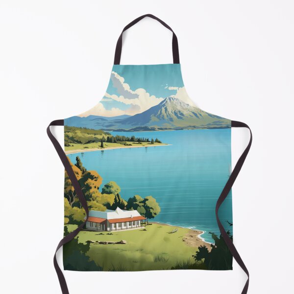 Item preview, A Vintage Travel Illustration of Lake Taupo - New Zealand  designed and sold by GoodOldVintage.