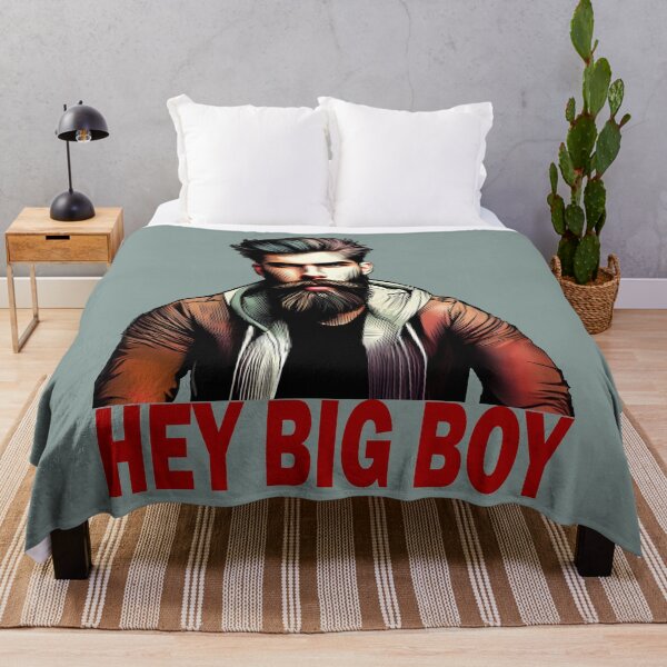 Item preview, "Hey Big Boy" Bearded Guy (Red Font) designed and sold by LthrDaddyBear.
