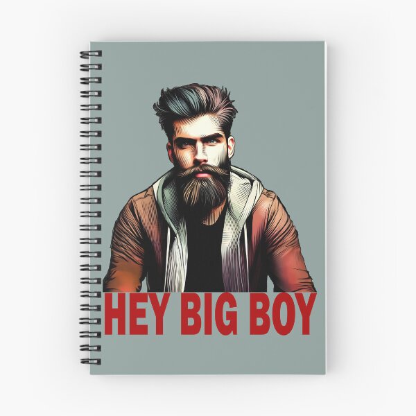 Item preview, "Hey Big Boy" Bearded Guy (Red Font) designed and sold by LthrDaddyBear.