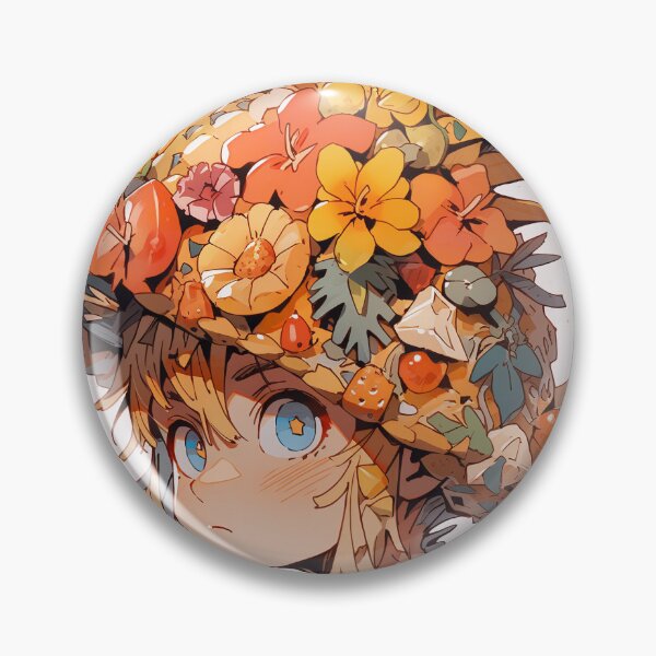 Item preview, Adorable Floral Pineapple Hat Anime Girl designed and sold by bubblegoth.