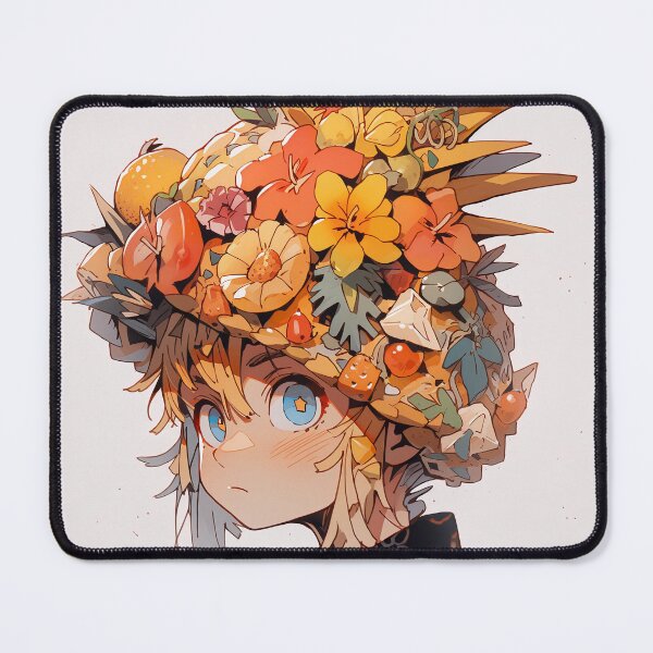 Item preview, Adorable Floral Pineapple Hat Anime Girl designed and sold by bubblegoth.