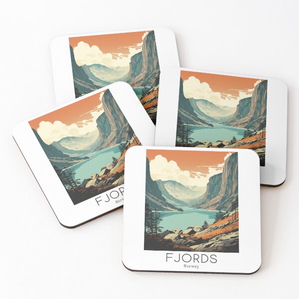 Item preview, A Vintage Travel Illustration of the Fjords - Norway  designed and sold by GoodOldVintage.