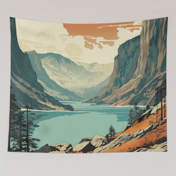 Item preview, A Vintage Travel Illustration of the Fjords - Norway  designed and sold by GoodOldVintage.