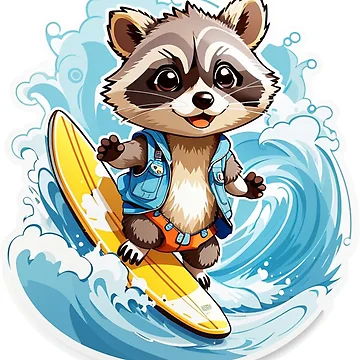 Artwork thumbnail, Surfing Racoon by LabZoidd