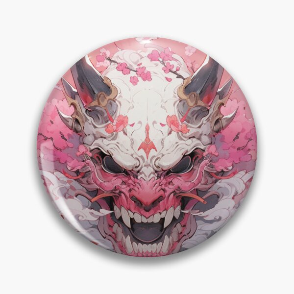 Item preview, Oni Demon Mask Pink Cyberpunk designed and sold by Nightarcade.