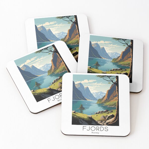 Item preview, A Vintage Travel Illustration of the Fjords - Norway  designed and sold by GoodOldVintage.