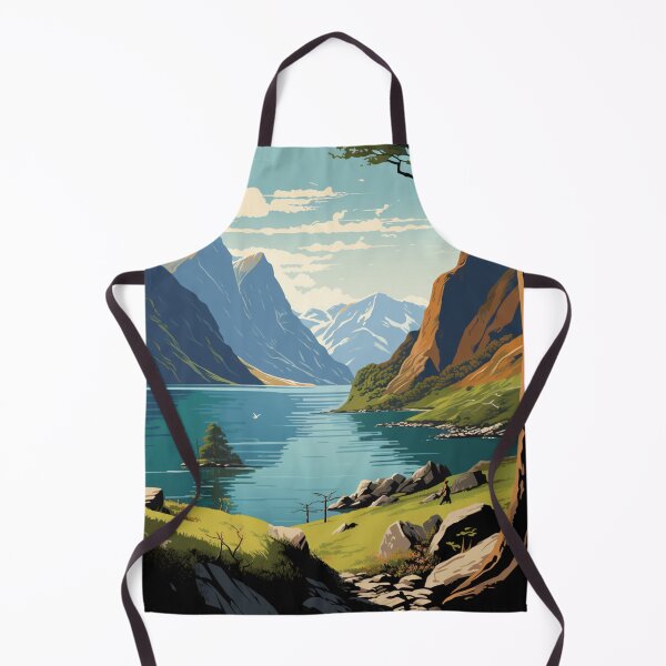 Item preview, A Vintage Travel Illustration of the Fjords - Norway designed and sold by GoodOldVintage.