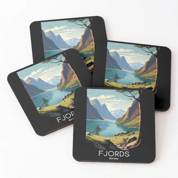 Item preview, A Vintage Travel Illustration of the Fjords - Norway  designed and sold by GoodOldVintage.