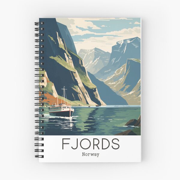 Item preview, A Vintage Travel Illustration of the Fjords - Norway  designed and sold by GoodOldVintage.
