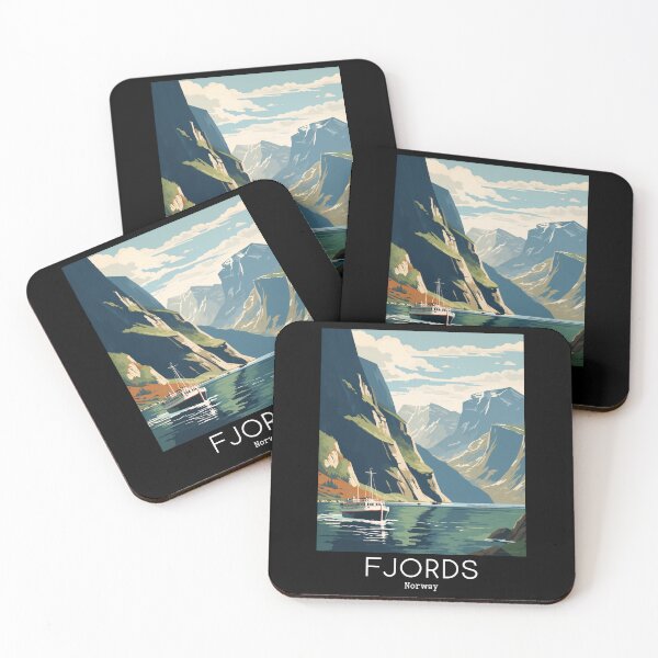 Item preview, A Vintage Travel Illustration of the Fjords - Norway  designed and sold by GoodOldVintage.