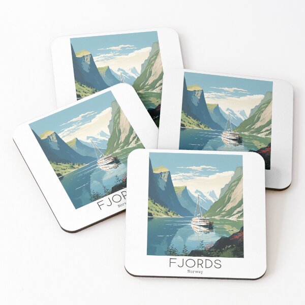 Item preview, A Vintage Travel Illustration of the Fjords - Norway  designed and sold by GoodOldVintage.