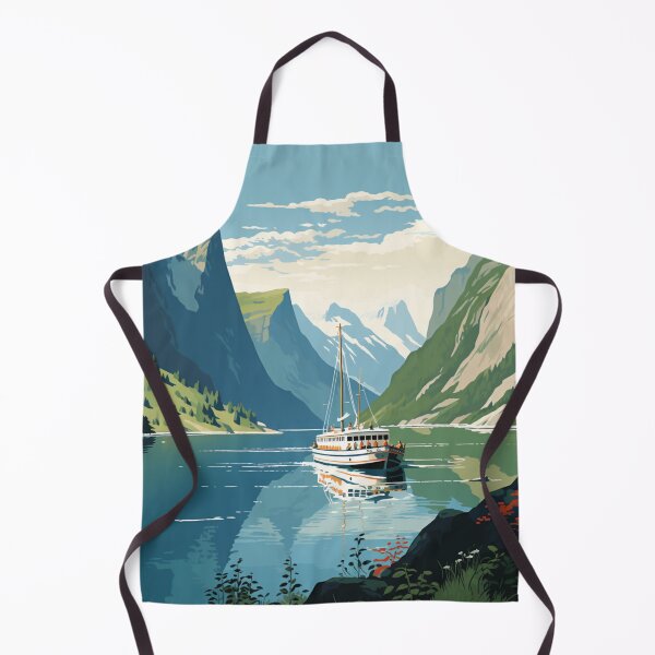 Item preview, A Vintage Travel Illustration of the Fjords - Norway designed and sold by GoodOldVintage.