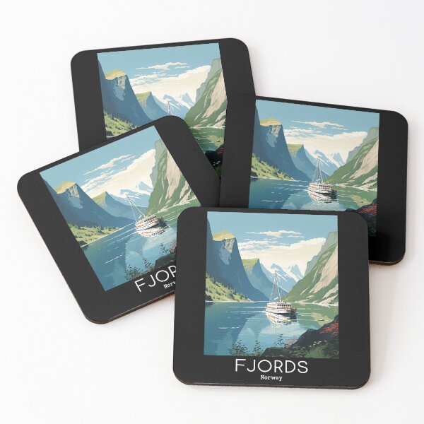 Item preview, A Vintage Travel Illustration of the Fjords - Norway  designed and sold by GoodOldVintage.