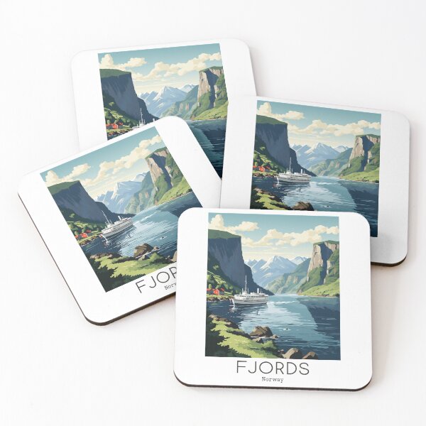 Item preview, A Vintage Travel Illustration of the Fjords - Norway  designed and sold by GoodOldVintage.