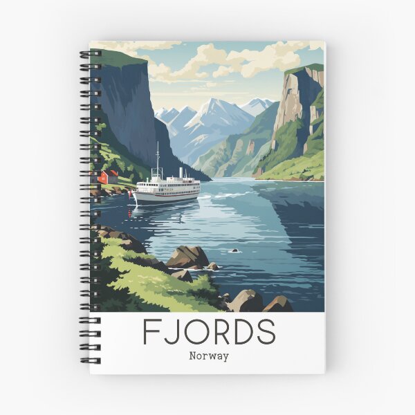 Item preview, A Vintage Travel Illustration of the Fjords - Norway  designed and sold by GoodOldVintage.