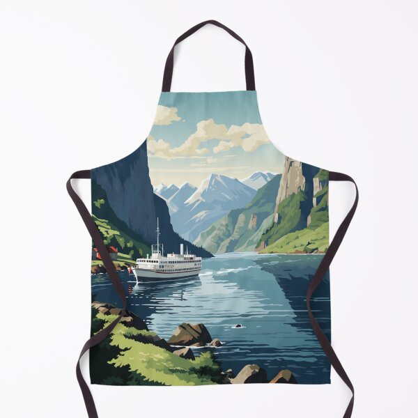 Item preview, A Vintage Travel Illustration of the Fjords - Norway designed and sold by GoodOldVintage.