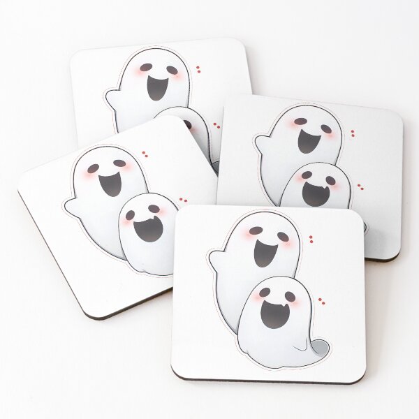 Item preview, 2 Cute Happy Ghosts Halloween  Sticker by Zeesdesign on Redbubble designed and sold by ZEESDESIGN.