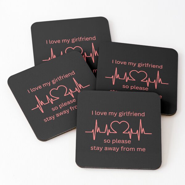 Item preview, I love my girlfriend so please stay away from me Funny Pink Text Car Window Bumper Sticker designed and sold by InspireSticker.