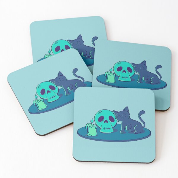 Item preview, Kitty and Skull (Blue) designed and sold by makell-creates.