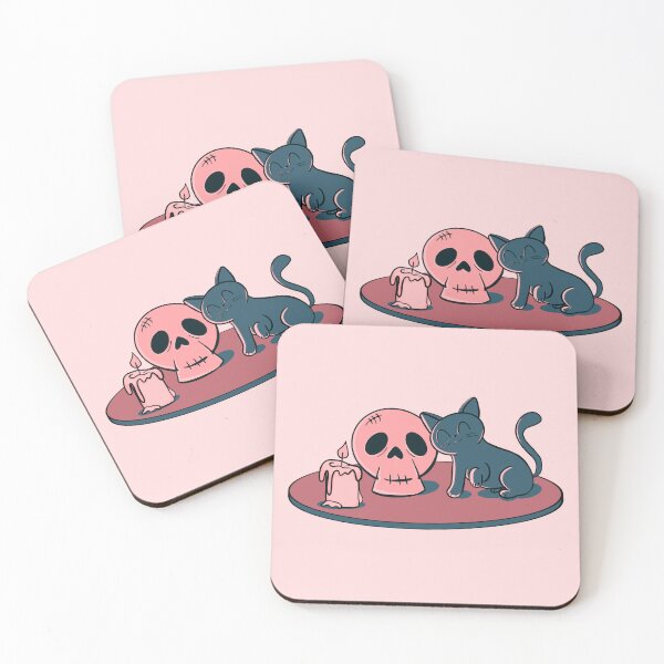 Item preview, Kitty and Skull (Pink) designed and sold by makell-creates.