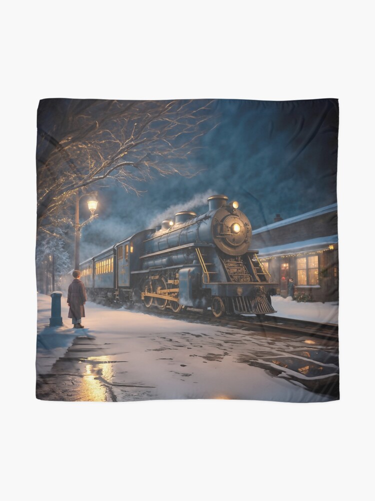 The Polar Express Embroidered Scarf