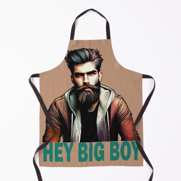 Item preview, "Hey Big Boy" Bearded Guy (Teal Font) designed and sold by LthrDaddyBear.