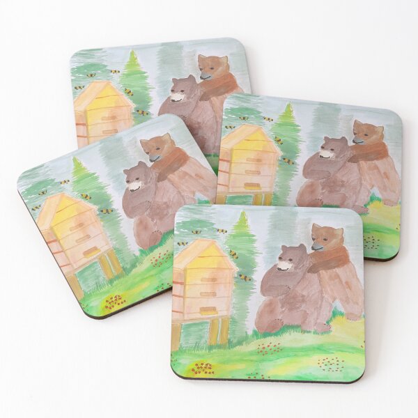 Item preview, Bear family waiting for honey designed and sold by Kiruthikaarts.