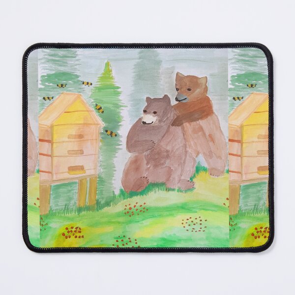 Item preview, Bear family waiting for honey designed and sold by Kiruthikaarts.