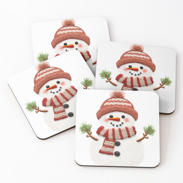 Item preview, Cute Snowman - Embroidery Cute Christmas Snowman- faux embroidery designed and sold by DINOMONS.