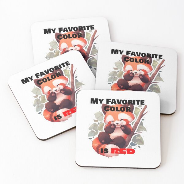 Item preview, My Favorite Color Is Red Red Panda Design by Zeesdesign on Redbubble designed and sold by ZEESDESIGN.