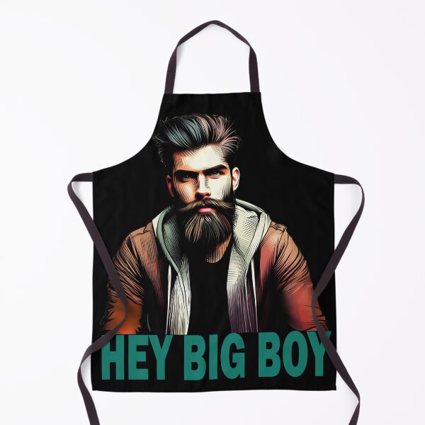 Item preview, "Hey Big Boy" Bearded Guy (Teal Font, Black Background) designed and sold by LthrDaddyBear.