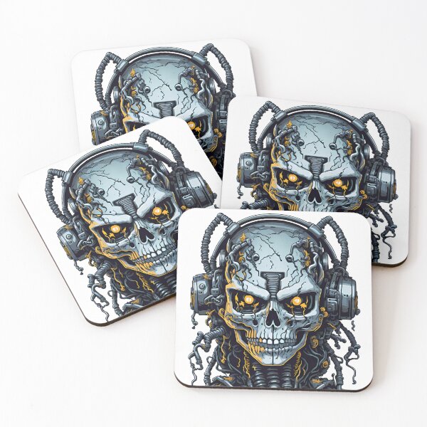 Item preview, Cyberpunk skeleton wearing a headphone designed and sold by Laufer15.